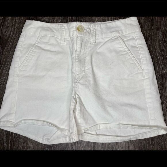 American Eagle Outfitters Size 0 AEO white Hi rise Shortie Stretch Shorts - Picture 11 of 11